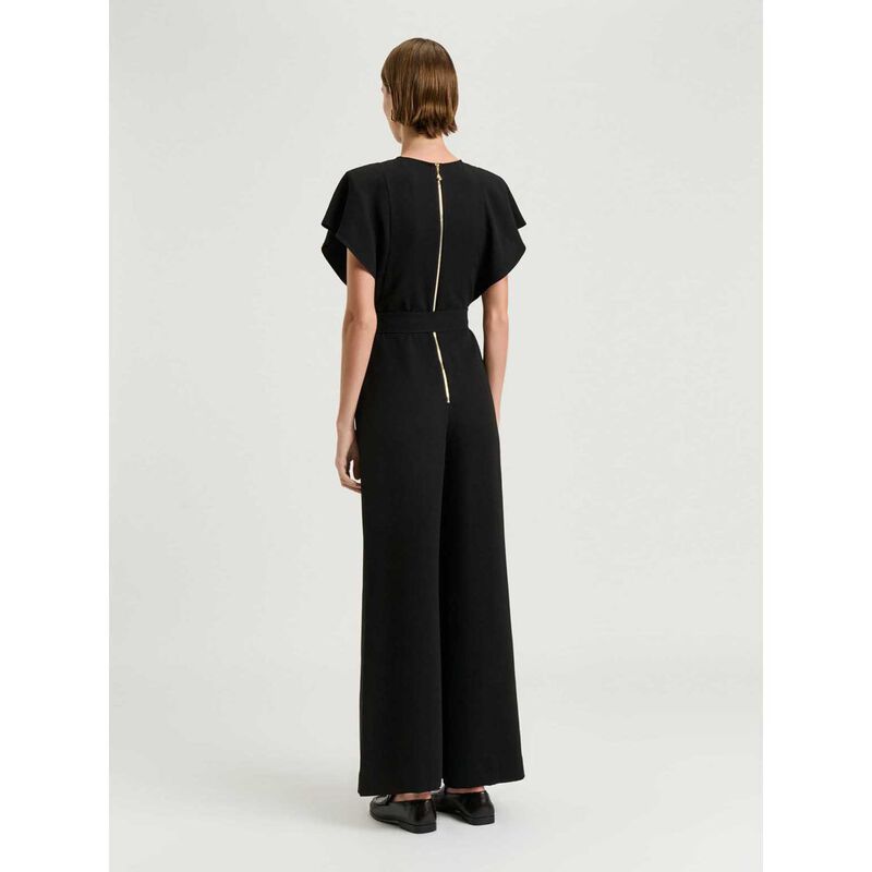 Veronika Maine Stretch Crepe Belted Jumpsuit image number 1
